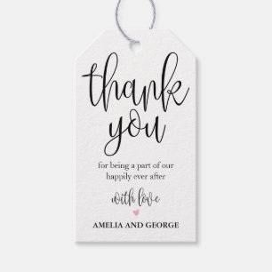 Wedding Thank You Tags Lovely Calligraphy