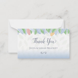 Wedding Thank You - Vectorial Tulip With Leaves Card