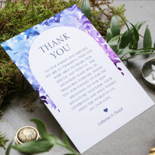 Wedding Thank You Watercolor Floral Card