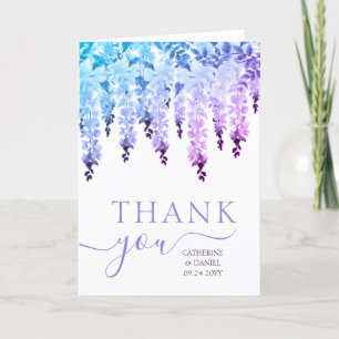 Wedding Thank You Watercolor Wisteria Floral Card