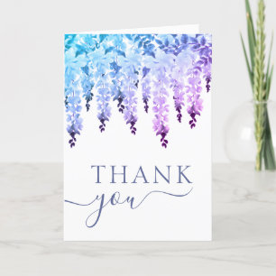 Wedding Thank You Watercolor Wisteria Floral Card