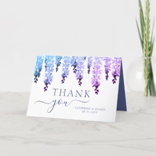 Wedding Thank You Watercolor Wisteria Floral Card