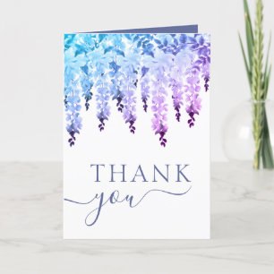Wedding Thank You Watercolor Wisteria Floral Card