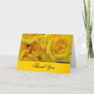 wedding thank you yellow rose flowers card