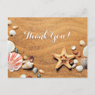 Wedding Thank You, Your Message Sand & Sea Shells Postcard