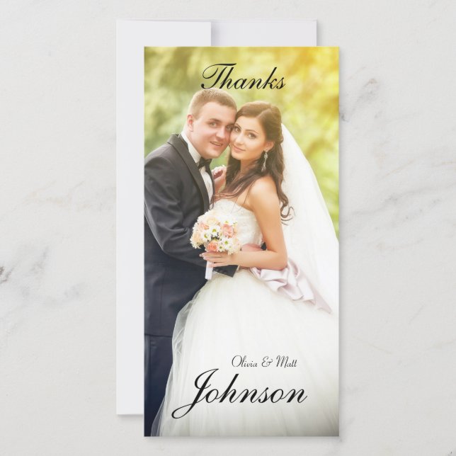 Wedding Thanks Photo Card (Front)