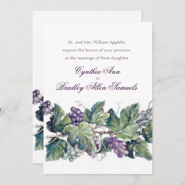 Wedding The Vineyard Invitation (Front/Back)