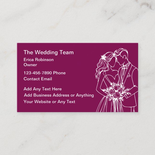 Wedding Theme Bride Groom Flowers  Business Card (Front)
