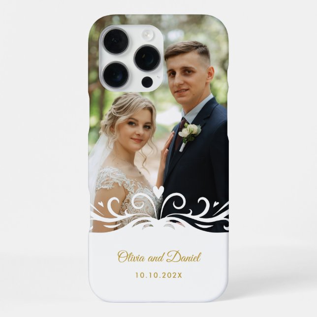 Wedding Themed Photo and Personalized Wedding Gift iPhone Case (Back)