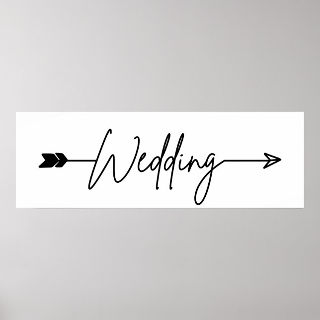 Wedding this way arrow right poster (Front)