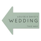 Wedding this way arrow sage minimalist Yard Sign