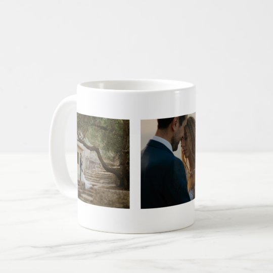 Wedding Three Photos Couple Customised Coffee Mug