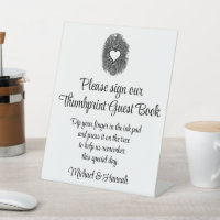 Wedding Thumbprint Guest Book for Reception Table