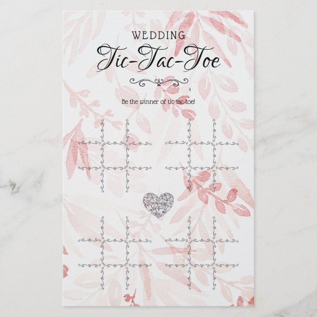 Wedding Tic-Tac-Toe Decorative Table Game Floral (Front)