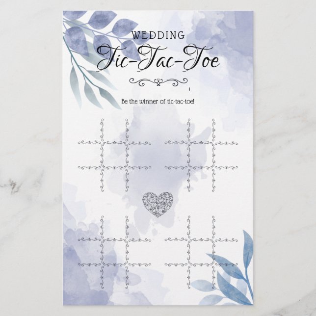 Wedding Tic-Tac-Toe Decorative Table Game Floral (Front)
