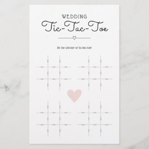 Wedding Tic-Tac-Toe with Hearts Table Game