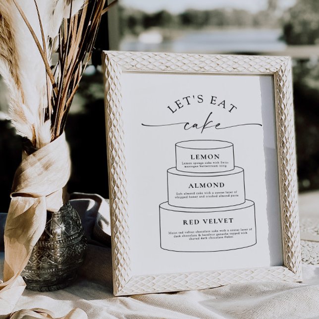 Wedding Tier Cake Layer Flavor Descriptions Sign (Creator Uploaded)