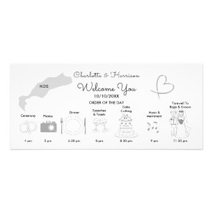 Wedding Time Line Program Cute Kos Destination Rack Card