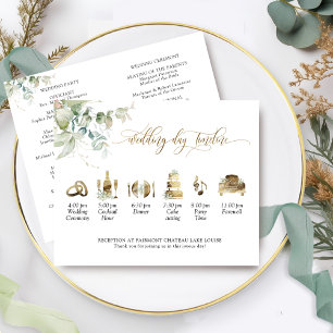 Wedding Timeline and Program Elegant Greenery