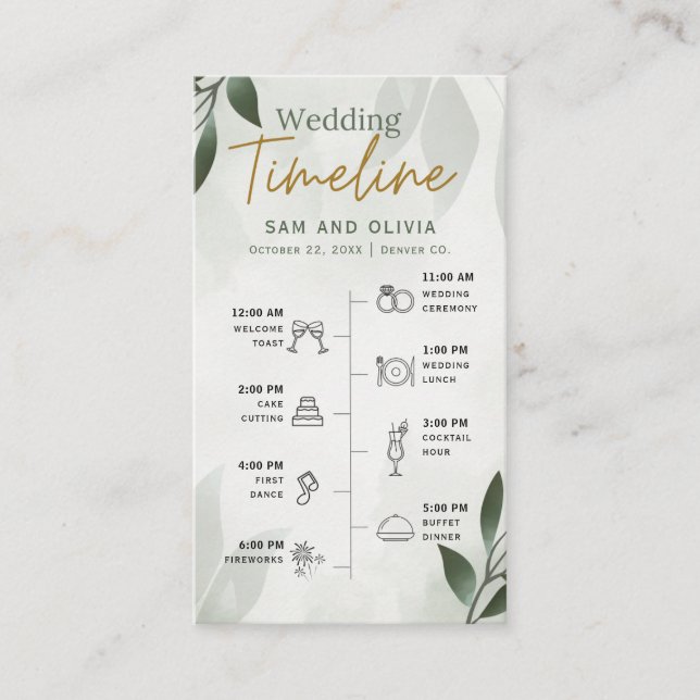 Wedding Timeline Enclosure Card (Front)