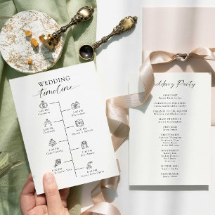 Wedding Timeline Program Elegant Minimalist Simple Programme