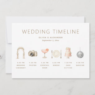 Wedding Timeline + Welcome Elegant Itinerary Invitation