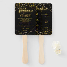 Wedding Timeline & Welcome Message | Hand Fans