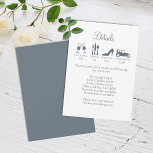 Wedding Timeline with Wedding Details Dusty Blue Enclosure Card
