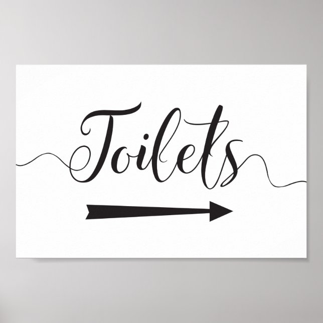 Wedding Toilets Sign Right Arrow Directions (Front)
