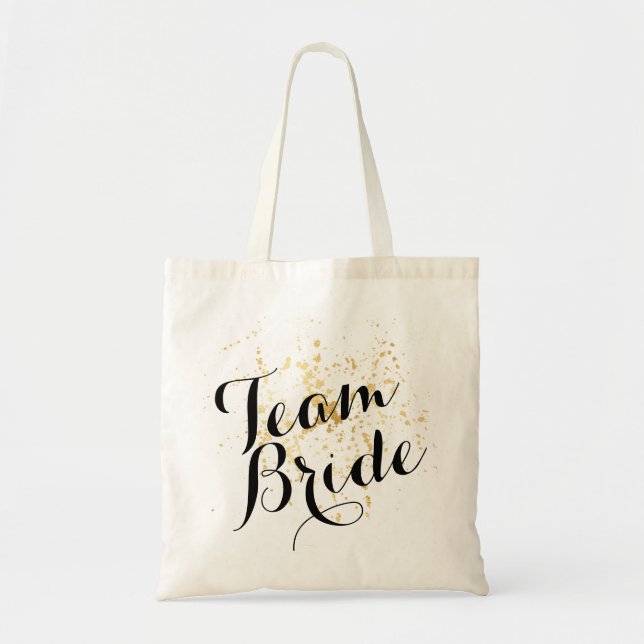 Wedding Tote Bag Favors Gold Team Bride (Front)