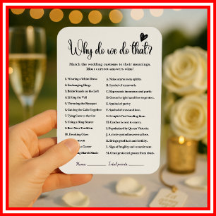 Wedding Traditions Game Bridal Shower Game Modern Invitation