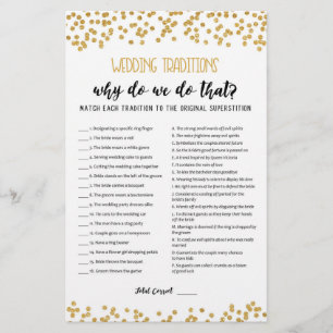 Wedding traditions game with Answers
