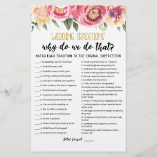 Wedding traditions game with Answers