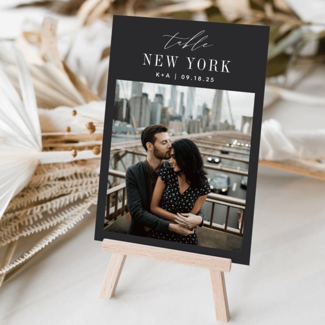 Wedding Travel Destination Photo & Name Table Number (3.5x5" travel photo table numbers)