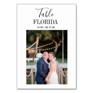 Wedding Travel Destination Photo & Name Table Number
