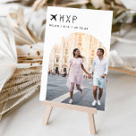 Wedding Travel Theme Photo & Airport Code Table Number<br><div class="desc">Add a special finishing touch to your wedding reception tables with these custom photo table number cards. Name each table after a memorable travel destination and add a photo and the destination name to these unique table cards. Your photo is aligned at the bottom right in an arched layout, with...</div>