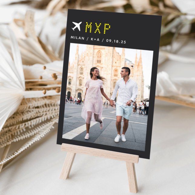 Wedding Travel Theme Photo & Airport Code Table Number (Creator Uploaded)