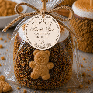 Wedding treat favor thank you date bride groom  cl classic round sticker