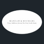 Wedding Trend Minimalist Professional Name Address Oval Sticker<br><div class="desc">Those who see it will say what a simple design and will not be able to take their eyes off this product. It is a very elegant, very aesthetic and very simple perfect design. With such simplicity, you will immediately reflect what a fine personality you have and the sensitivity in...</div>