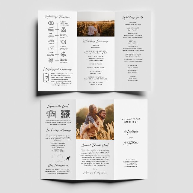 Wedding Trifold Program Infographic Timeline Flyer (Creator Uploaded)