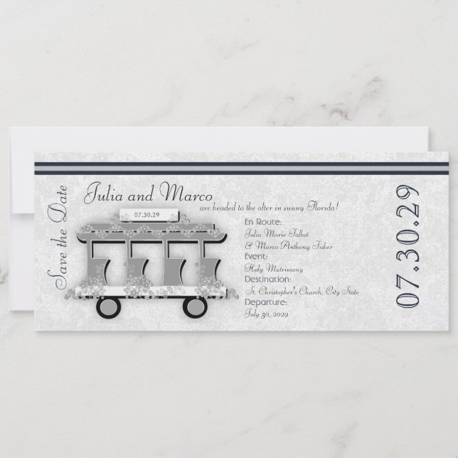 Wedding Trolley Invitation (Front)
