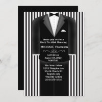 Wedding Tux Black Tie Affair Party  Invitation