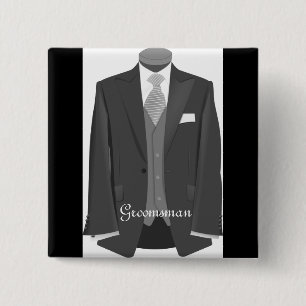 Wedding Tuxedo Groomsman Pin Button Badge Gift