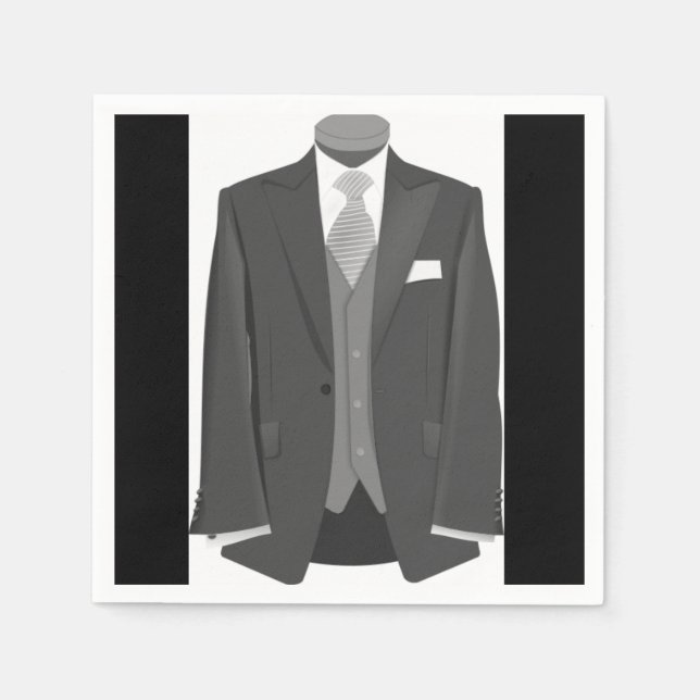 Wedding Tuxedo Paper Napkins (Front)