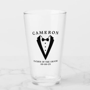 Wedding Tuxedo Personalised Father Of the Groom Glass