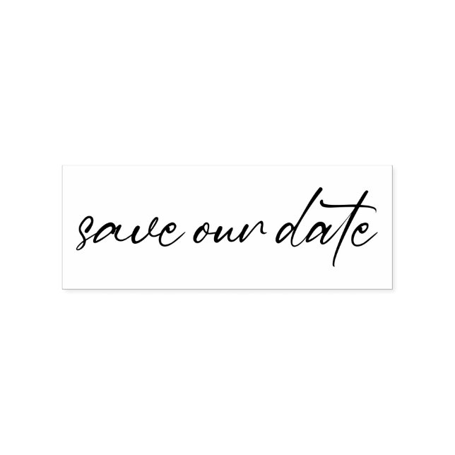 Wedding Typographical Calligraphy Save Our Date Rubber Stamp (Imprint)