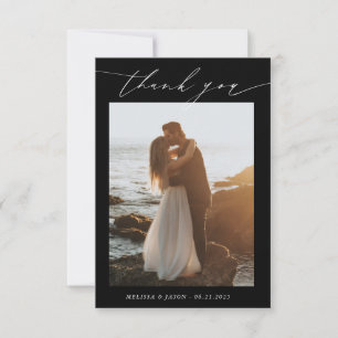Wedding Typography Thank You Card Photo wedding