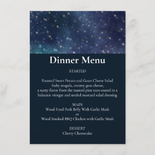 Wedding Under the Starry Night Sky Stars Celestial Menu