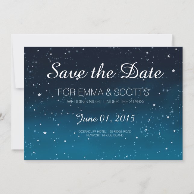 Wedding under the stars Save the Date (Front)