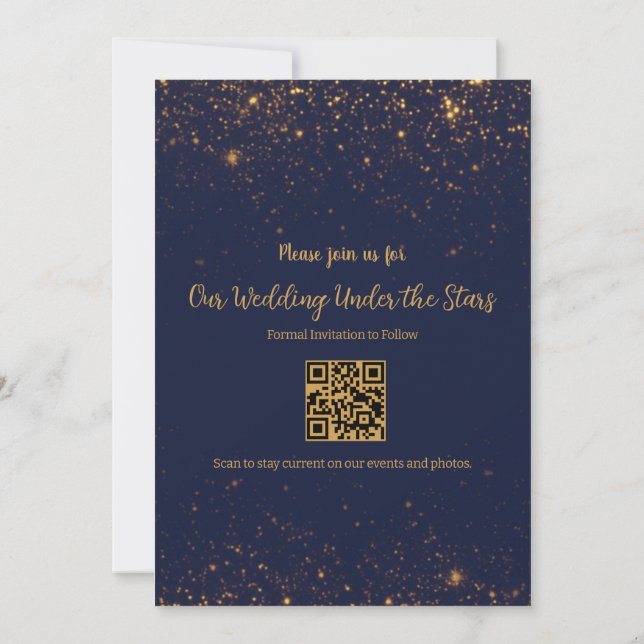 Wedding Under the Stars Save the Date Invitation (Back)